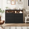 6-Drawer Dresser w/ LED Lights & Charging Station, Wide Black Storage Cabinet for Bedroom, Living Room, Hallway - 3 of 4