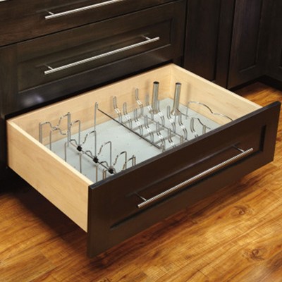 Rev-A-Shelf Kitchen Cabinet Drawer Storage Organizer for Pot and Pan Lid Storage, For 4DPS & 4DPBG Interior Peg Boards, Hold 6 Lids, Chrome, 5DLD-1-CR — фото 5