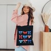 City Creek Prints Patriotic Coquette Bow Chart Canvas Tote Bag - 15x16 - Black - 2 of 2