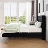 California King Wooden Bed Frame with Headboard Wingback Tufted Platform Bed No Boxspring Needed -Morden Fort - 3 of 4