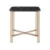 Daxton Faux Marble Square End Table Black/Gold - Steve Silver Co.: Glam Style, Iron Base, 24" Height - image 2 of 4