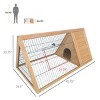 Wooden A Frame Rabbit Hutch with Outdoor Run and Ventilated Wire,Small Animal Cage for Bunny,Guinea Pig - LAOTIES - 2 of 4
