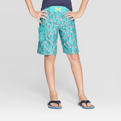 boy flamingo swim trunks