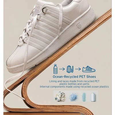 Мужские K-Swiss Men's Classic VN Leather Sneaker (White/White) (11.5) — фото 6