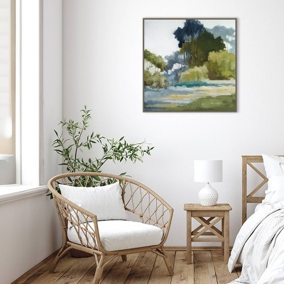 32" x 32" Green and Blue Landscape Canvas Print