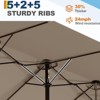 TackView 15FT Large Patio Umbrella with Base Included, Double-Sided Rectangle Market Umbrella with Cross Base and Sandbag for Pool Garden - 4 of 4