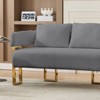 Okak Modern Teddy Fleece Upholstered Back Armchair with Gold Metal Frame,Leisure Reception Chair for Living Rooms,Relaxation Areas - 2 of 4
