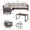 Buenhomino Outdoor Furniture Sectional Sofa L Shaped Couch - Patio Wicker Set with 2 Swivel Glider Chairs, 7 Piece Patio Conversation Set with Cushion - 3 of 4