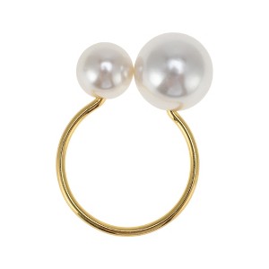 Unique Bargains Napkin Rings Faux Pearls Stainless Steel Plastic 1 Pc - 1 of 3