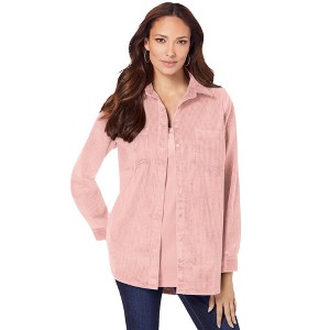 Roaman's Corduroy Button-Front Shirt - 1 of 4