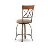 24" Carter Upholstery Swivel Counter Height Barstool Tan/Cherry - Powell Company - 3 of 4