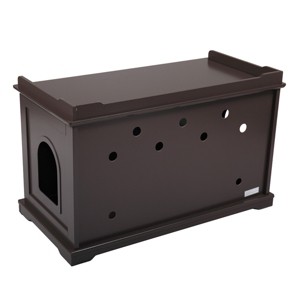 FURNIinspire Pet Crates and Houses, Cat Washroom Furniture, Hidden Litter Box Furniture Washroom Storage Cabinet, Brown, 37.3"*18.9"*22.4" - 1 of 4