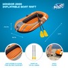 Bestway 61062E H2OGO! Kondor 2000 77" x 45" Inflatable Single Person Water Raft Boat Set with 2 Oars and Foot Pump for Lakes, Pools and Rivers, Orange - 3 of 4