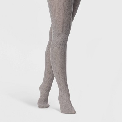 Women's Pointelle Sweater Tights - A New Day™ Light Gray : Target
