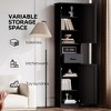 Ridstar 69.29 in. H Narrow Bathroom Storage Cabinet with 2 Barn Doors and 1 Drawer For Bathroom-Black - 3 of 4