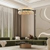 31.5" LED Strip Round Alabaster Kitchen Island Living Room Chandelier - 3 of 4
