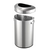 EKO 60L Urban Commercial SemiRound Open Top: Stainless Steel Indoor Trash Can, 60 Liter Capacity, Silver, Spot Clean - 3 of 4