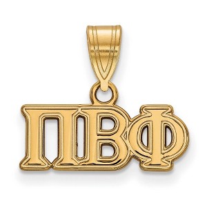 Black Bow Jewelry 14k Yellow Gold Plated Sterling Silver Pi Beta Phi Greek Life Medium Pendant - 1 of 3