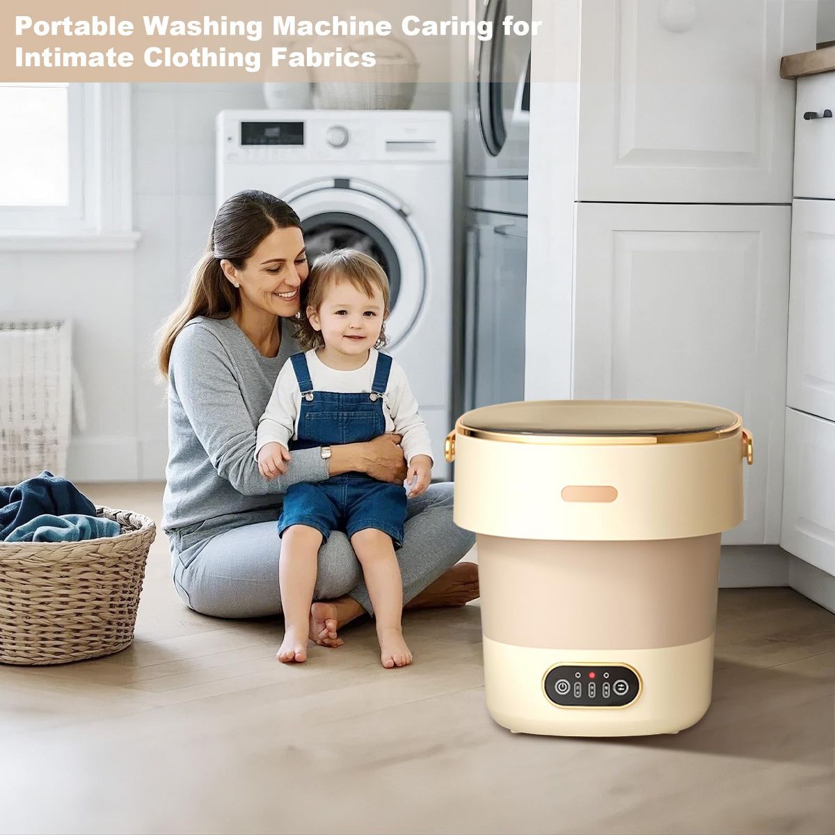 Portable Mini Washing Machine, Foldable 13L Mini Washer Spin Dryer with Basket Spin 3 Cleaning Modes Compact Design for Small Clothes - thumbnail 6