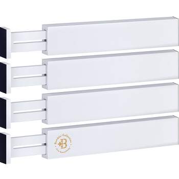 Adjustable Bamboo Expandable Drawer Organization Separators For Kitchen, Dresser, Bedroom, Bathroom and Office, 4-Pack