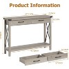 Farmhouse Entryway Table, Wooden Console Table with Drawers, 2 Tier Sofa Table with Storage, Console Table for Entryway Hallway - 2 of 3