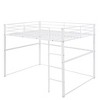 Metal Loft Bed Full Size, Loft Bed Frame with Safety Guard Rails and Flat Ladder, Twin Loft Bed for Kids Teens Adults, Gray - 4 of 4