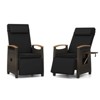 Costway 1/2 PCS Patio Wicker Recliner Chair with Adjustable Backrest Footrest Flip Side Table White/Black - 2 of 4