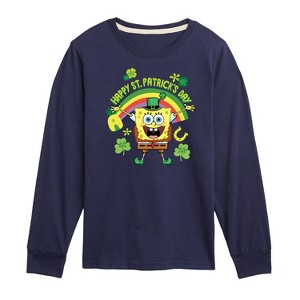 Boys' - SpongeBob Squarepants - Happy St Patricks Day Long Sleeve Graphic T-Shirt - 1 of 4
