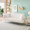 GlasFlength Sofas Contemporary Sofa with Cushioned Support and Clean Lines for Modern Living Spaces, White,74”*33”*31" - 4 of 4