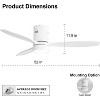 52'' Wood Flush Mount Ceiling Fans with Lights and Remote Modern Quiet Ceiling Fan for Bedroom 3 Color & 6 Speed for Indoor Outdoor Patio - 2 of 4