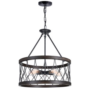 CWI Lighting Amazon 5 Light Drum Shade Chandelier With Gun Metal Finish - 1 of 4