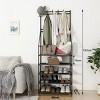 SEVOBAL 3-in-1 Coat Shoe Rack Space-Saving Hall Tree 5 Tier Shoe Storage with Removable Hooks Multifunctional Solution, Black, 16.93"*11.02"*4.33" - 3 of 4