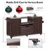 YOOCOZZ Outdoor 100% Fir Wood Rolling Grill Cart & Kitchen Island with Stainless Steel Top - 4 of 4