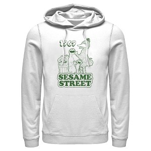 Men's Sesame Street Group Green Outline 1969 Pull Over Hoodie - 1 of 4