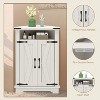 Farmhouse Corner Bathroom Cabinet with Barn Door & Adjustable Shelf, Storage Cabinets for Bathroom, Kitchen, Living Room - 3 of 4