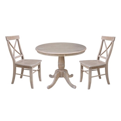 36 Round Top Pedestal Dining Table, Round Dining Table For 2 With Chairs