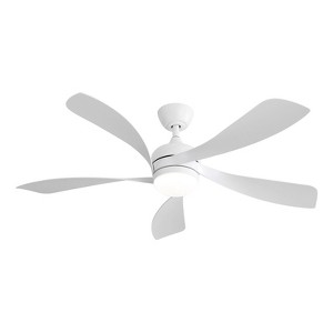 TOBILI 52 Inch Modern Ceiling Fan With 5 ABS Blades Reversible White For Bedroom - 1 of 4
