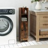 Tangkula Bathroom Storage Cabinet Small Corner Floor Cabinet with Door and Adjustable Shelves Toilet Paper Holder Stand - 4 of 4
