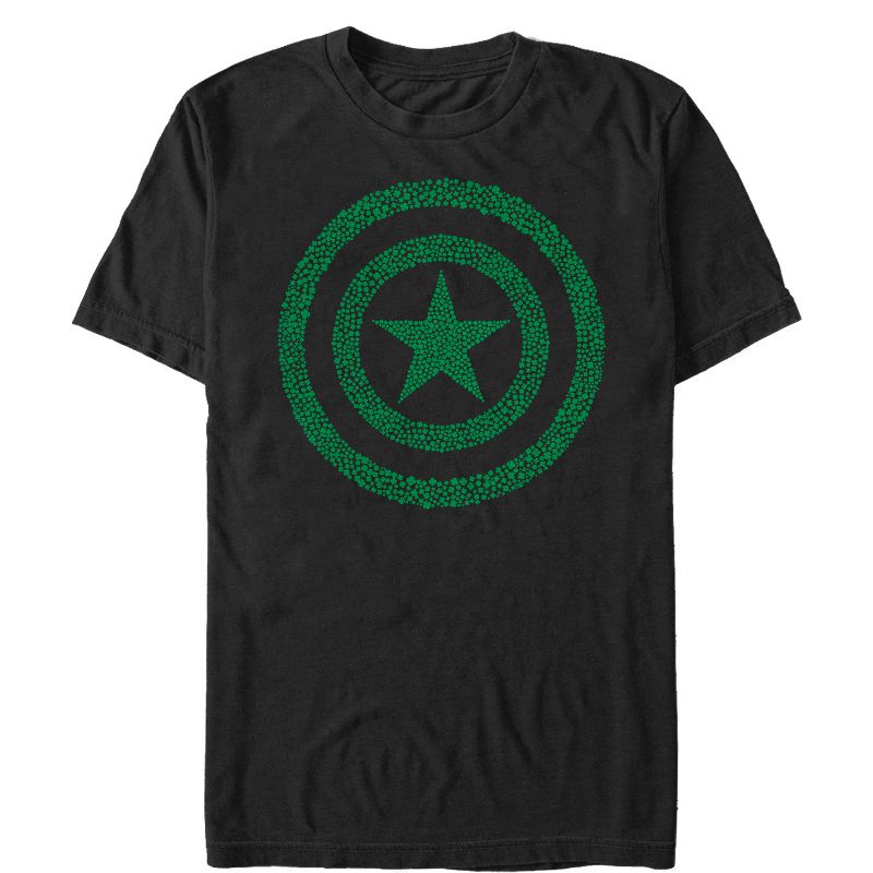Men's Marvel St. Patrick's Day Captain America Clover Shield T-Shirt, 1 of 5