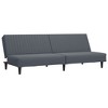 vidaXL 2-Piece Sofa Set Dark Gray Velvet - Modern Convertible Sofa Bed with Footstool, Soft Upholstery, Ample Seating/Sleeping Space, Sturdy Legs - 3 of 4