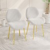 NicBex Velvet Dining Chairs Set of 2,Armless Kitchen Chair with Gold Metal Legs and Curved Back for Dining Room,Kitchen - 2 of 4