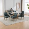 SEYNAR Modern Glam PU Leather Dining Chair or Vanity Chair Set of 6 with Rear Handle - 2 of 4
