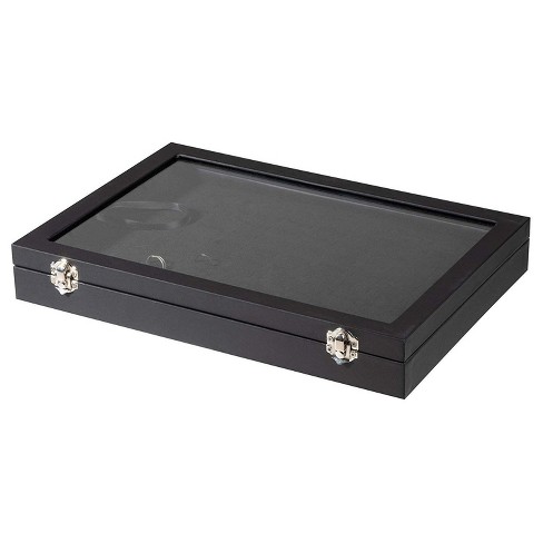 Black Velvet 7 Slot Fashion Jewelry Organizer Holder Case Box Showcase Semme Ring Organizer Display Case