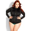 Women's Plus Size Cancun Long Sleeve Sun Top - black | CITY CHIC - 2 of 4