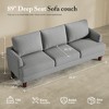 GYIIYUO 89" 3 Seater Sofa Couch with Deep Seats, Upholstered Sofa with Armrests, Comfy Couches for Living Room, Apartment and Office - 2 of 4
