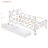 Twin Size Wood Platform Bed, Bed with Guardrails on Both Sides and 2 Storage Drawers, Modern Design Platform Bed with Pinewood Frame-Baofuwish - 4 of 4