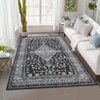 Floral Indoor Washable Area Rug, Non-Slip Backing Low Pile Folding Soft Floor Cover for Kitchen Hallway Laundry Living Room Bathroom - 2 of 4