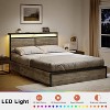 WOWLIVE Queen/Full/King Size Bed Frame with 4 Drawers, Modern bed with LED Light and Charging Station, Storage Headboard, HB00 - 4 of 4