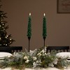 Northlight Flickering LED Flameless Wax Tapered Christmas Tree Candles - 9.75" - Green - Set of 2 - 2 of 4