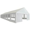vidaXL Large White Party Tent - 100% PE Gazebo for Outdoor Events - Rust-Resistant Steel, Waterproof Cover, Decorative Window Panels - 2 of 4